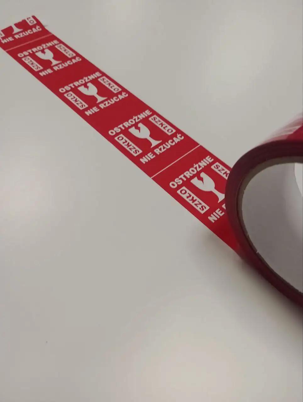TAŚMA PAKOWA Z NADRUKIEM OTWÓRZ PRZY ODBIORZE RED